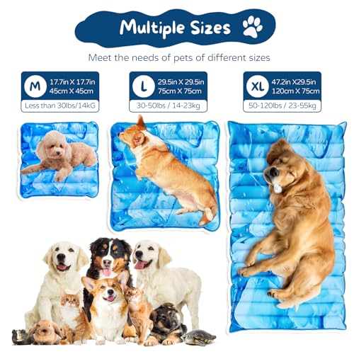 Dog Cooling Mat, Double-Sided Non-Slip Pet Cooling Pad, Washable and Durable, Indoor & Outdoor Summer Cooling Mat for All ...