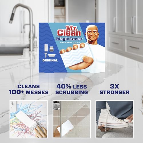 Mr. Clean Magic Eraser Original Cleaning Pads, Multi Purpose Cleaner, Bathroom Cleaning Supplies, All Purpose Cleaner, Whi...