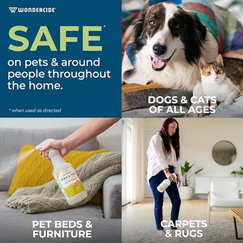 Wondercide - Flea, Tick & Mosquito Spray for Pets and Home with Natural Essential Oils - Killer, Control, Prevention, Trea...