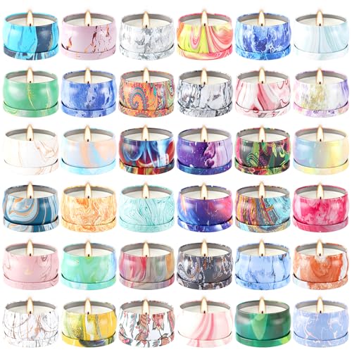 WPONSZU 36 Pack Scented Candles Gift Set for Woman, Jar Candle, 2.5 oz Soy Wax Tin Candle-Ideal Gift for Travel Home Décor