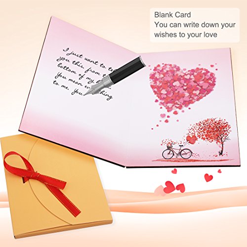 Creawoo Handmade Walnut Wood Love Greeting Card with Unique Gift Card Box The Best Valentine's Day, Anniversary Birthday G...