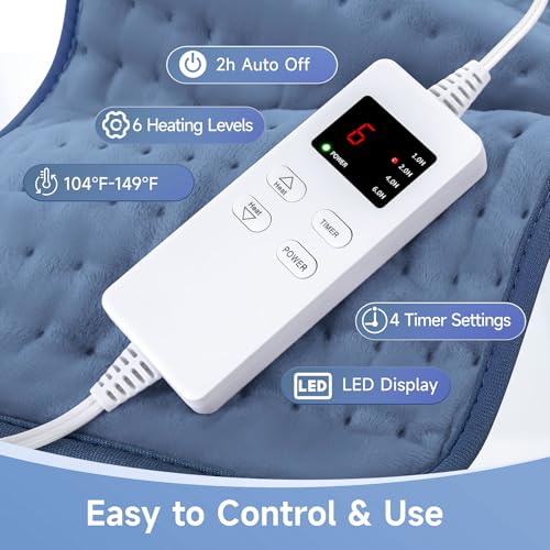 NBKLS Heating Pads for Back Neck Shoulder Pain, Electric Heating Pad Auto Shut Off, Fast Heat, Large Heating Pad Christmas...