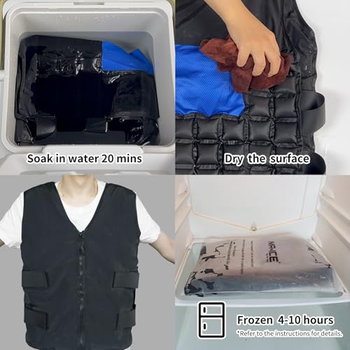 MR.ICE Cooling Vest for Men & Women - Adjustable Ice Vest for Motorcycle, Workers, Sports, Outdoor, Heat Relief