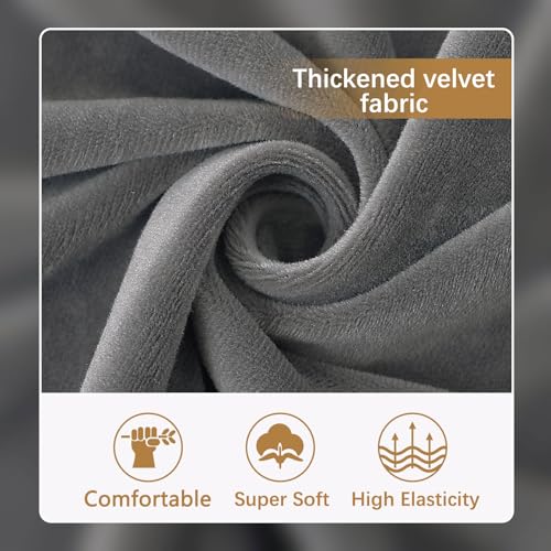 hyha Velvet Couch Cushion Covers, Stretch Chaise Lounge Sectional Couch Seat Covers L Shape for Sectional Sofa, Soft Sofa ...