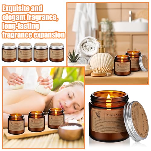 Threlaco 6 Pcs Christmas Soy Candles for Women Gift Bulk Soy Scented Wax Aromatherapy Candles for Women Home Long Lasting ...