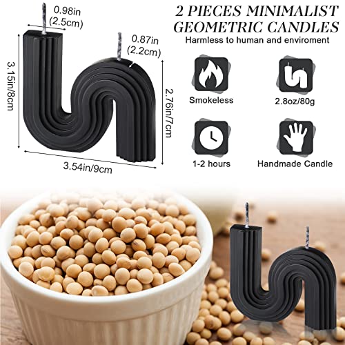 Tondiamo 2 Pcs Aesthetic Candles Twist Shaped Aesthetic Candles Cool S Shape Minimalist Geometric Shaped Soy Wax Scented A...