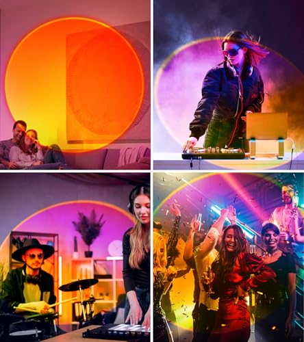 Sunset Lamp Projector,360° Rotatable & App Control Multicolor Multi-Scene Changing Rainbow Led Sun Lamp-Christmas Gift,Aes...