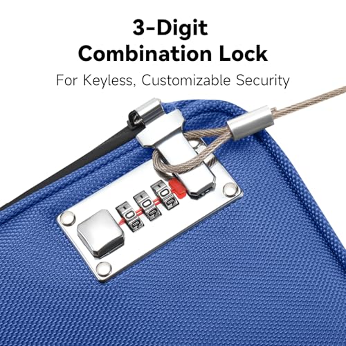 KOSMCCO Anti-Theft Locking Beach Bag, 9x7.5-inch Portable Beach Safe for Securing Your Valuables and Phone – Blue