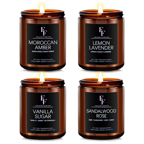 Scented Candles for Home Scented Aromatherapy Candles, 4 Pack 28 Oz Soy Wax Candle Gift Set Valentine's Day Gift for Women...