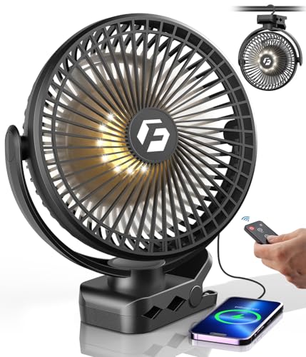 40000mAh Clip on Fan for Golf Cart - 8-inch Portable Rechargeable Fans - Max Up to 150Hrs Work Time - Battery Operated Fan...