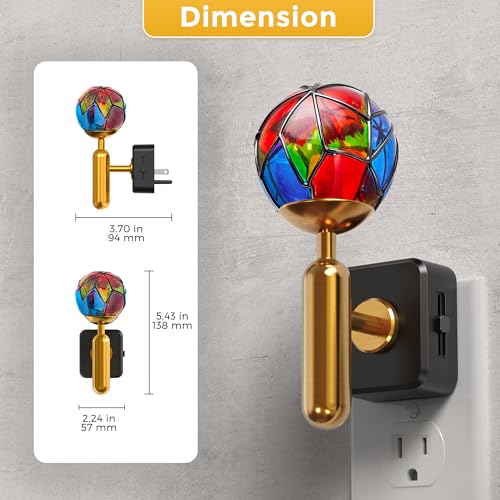 L LOHAS LED Vintage Night Light Plug in with 0-100% Stepless Dimming, Stained Glass Nightlight with Dusk to Dawn Sensor, A...