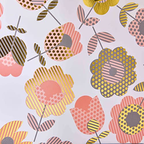 SUNCOLOR 2-Pack 9" Flower Gift Bags with Tissue Paper– Floral Gift Bags for Mother's Day, Birthday, Bridal Shower, Easter,...