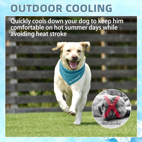 PUPTECK Dog Cooling Bandana for Hot Summer, 4 Pack Spring Cat Pet Scarf Instant Cooling Towels, Ice Neck Cooler Wraps for ...