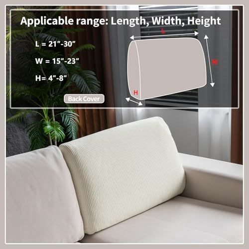 OHSIO Sectional Couch Covers, Wear Resistant Stretch Sofa Covers Washable Soft Couch Cushion Covers Anti Slip Furniture Pr...