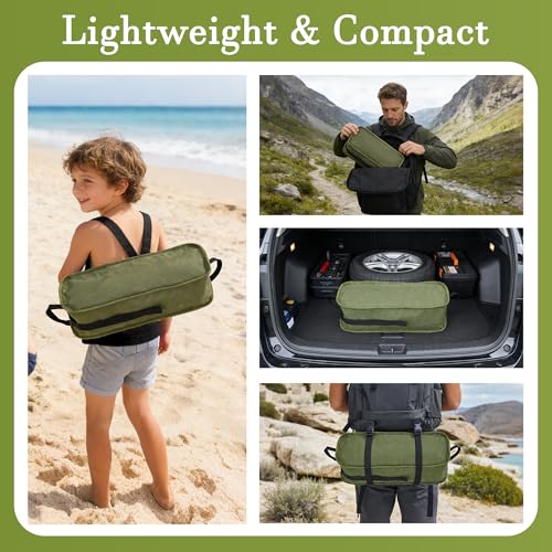 Cuzobro Ultralight Camping Chair,Compact Folding Chair with Anti-Sinking Large Feet and Storage Bag,Lightweight Backpack C...