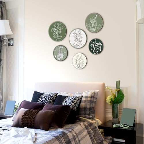 Barydat 6 Pieces Boho Plant Wall Art Decor Wooden Boho Farmhouse Rustic Bohemian Wall Hanging for Bedroom Living Room Offi...