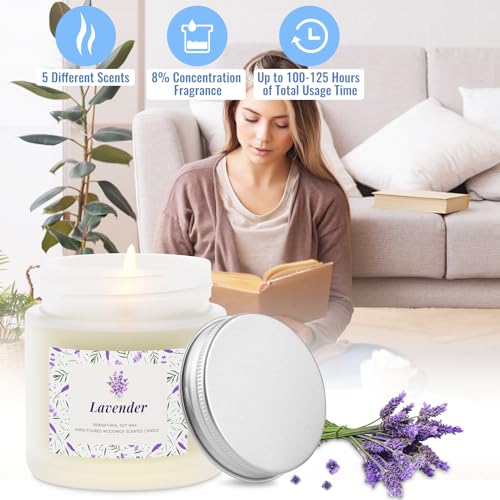 BlissfulOasis Scented Candles, Long-Lasting Candles for Home Scented, 5 Pack Candle Set, Candles for Women, Natural & Safe...