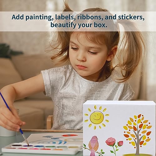 WIFTREY 50 Pack 7x5x4 Shipping Boxes for Small Business Packing, White Corrugated Cardboard Mailer Boxes for Shipping Mailing