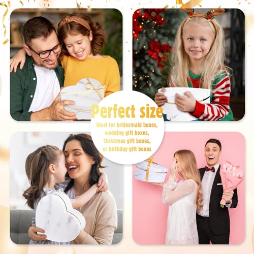 Kosiz 12 Pcs Valentine's Day Heart Shaped Boxes Nesting Marble Gift Box with Lids for Flower Arrangements Anniversary Birt...