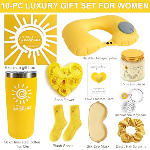Birthday Gifts for Women Self Care Get Well Gifts Baskets Spa Care Package, Inspirational Sunflower Thinking of You Thank ...