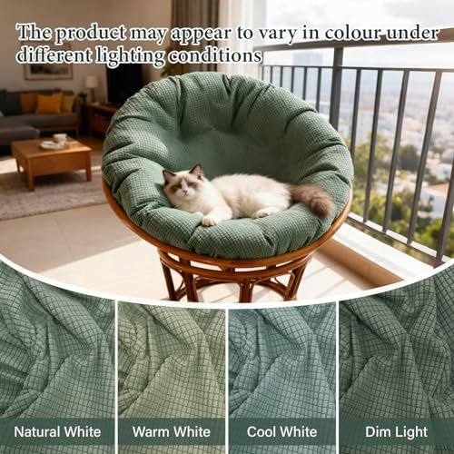 Wibeelee Papasan Chair Cushion Cover, Soft Plush Fleece Slipcover Only, Removable & Machine Washable with Adjustable Desig...