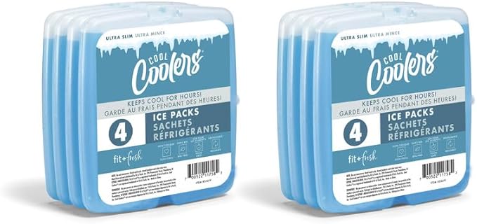 Cool Coolers by Fit + Fresh, Reusable & Long-Lasting Slim Ice Packs, Cold Packs for Lunch Boxes, Ice Packs for Lunch Bags,...