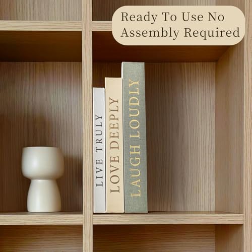 YKANYN Aesthetic Decorative Books, Set of 3 Linen Fake Book Boxes, Faux Book Decor for Coffee Table, Bookshelf, Entryway T...