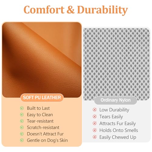 Tokcam Magnetic Puppy Harness and Leash with Quick Release Buckle, Easy On & Off Faux Leather Dog Harness and Leash for Sm...