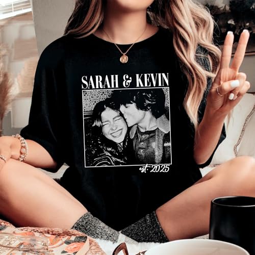 UrbanNEST Personalized Couple Photo Shirt, Couples Hoodies, Tshirt With Picture Customized, Anniversary Tshirts, Couple Sh...