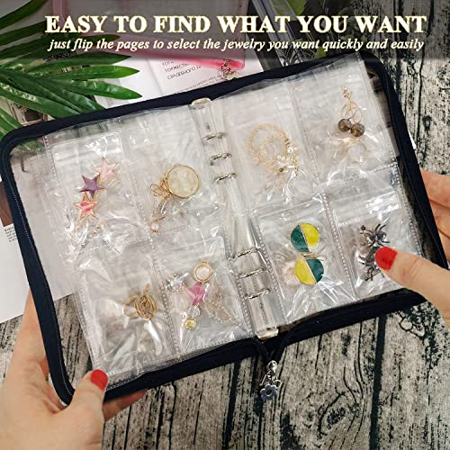 LingLingo Transparent Jewelry Storage Book Travel Jewelry Organizer Earring Organizer Case Bracelet Holder for Necklace Ri...