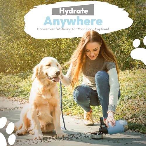 WRTZ Portable Dog Water Bottle with 2 Removable Water Bowls for Dogs – Leak-Proof Portable Dog Water Bottle - Travel Acces...