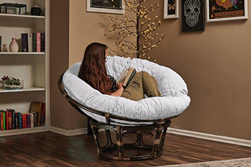 Hudson Comfort Papasan Cushion Cover - Quilted Shape, Soft Microfiber Fabric, Zippered Papasan Cushion Cover Only (White, ...
