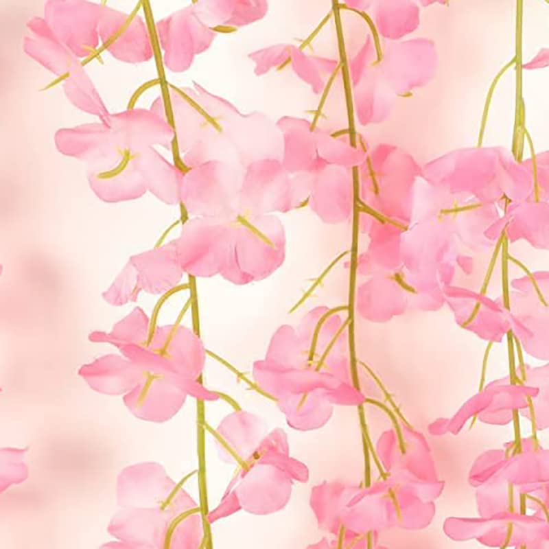 NEOONES 12 Pack Wisteria Flower Vines Garland, 3.75 Feet Artificial Flower Strings, Fake Hanging Flowers, Silk Wisteria Ga...