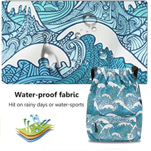 Risefit Waterproof Drawstring Bag, Gym Bag Sackpack Sports Beach Backpack for Men Women