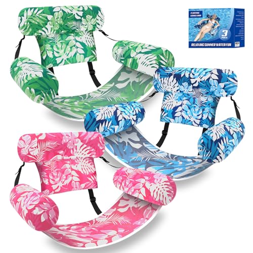 Nyrveua Pool Floats Adult, 3Pack/2Pack/1Pack Adjustable Heavy Duty Inflatable Pool Floats Chair, Portable Pool Float Loung...
