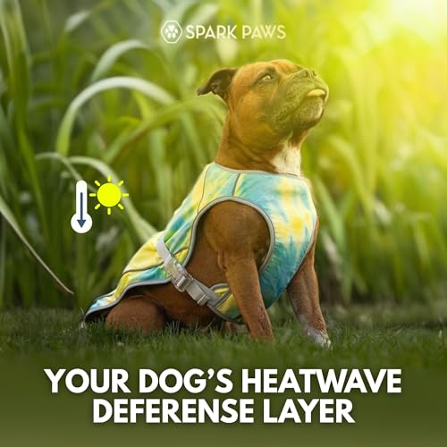 Spark Paws Dog Cooling Vest - SPF 50 UV Sun Protection - Summer Heat Relief Gear for Dogs, Lightweight, Evaporative Coolin...