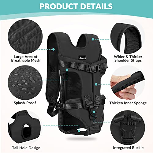 Lukovee Dog Backpack Carrier, Legs Out Easy-fit Dog Front Carrier for Small Medium Dogs, Adjustable Hands Free Dog Chest C...