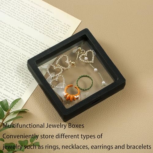 DZDXDZSW 10 Pack Jewelry Gift Boxes 2.75 x 2.75 x 0.78 Inch Transparent Jewelry Box,Small Gift Boxes for Jewelry Earrings ...