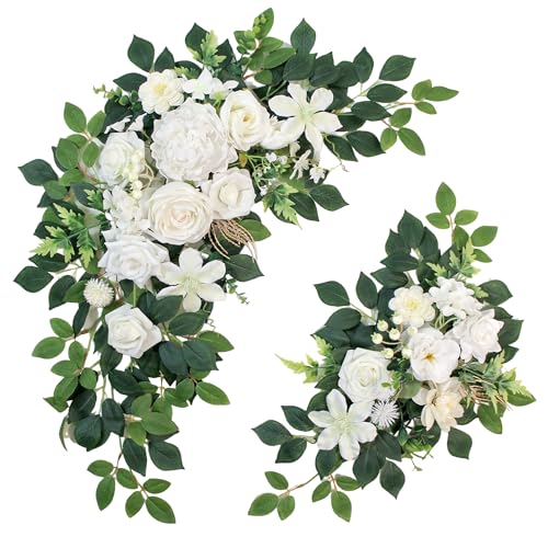 BMQDSM Pack of 2 Faux Flowers,Wedding Arch Flowers,Wisteria Hanging Flowers,Flower Garland Be Suited to Aisle Decorations ...