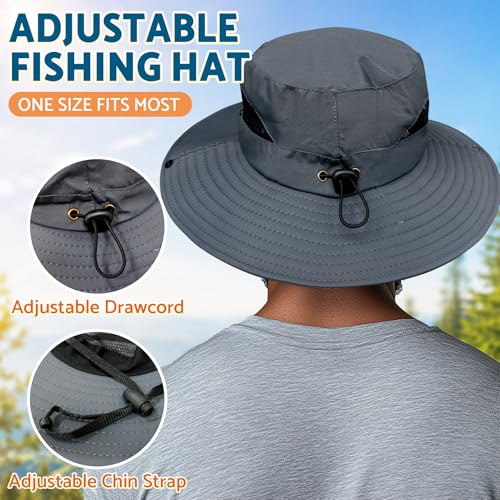 PFFY Sun Hats for Men Women Wide Brim Bucket Hat UPF 50+ Outdoor Beach Hiking Fishing Hat