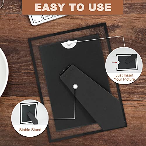 IZIDDO 4x6 Picture Frames Set of 2, Black Glass Photo Frame, Only for Tabletop Display, Gift Picture Frame, Horizontally o...