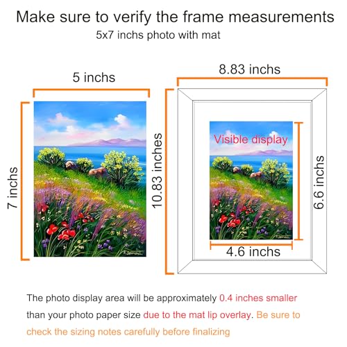 BESCRCL 8x10 Picture Frame Black Set of 6, Display Pictures 5x7 with Mat or 8x10 Without Mat for Wall Mounting or TableTop