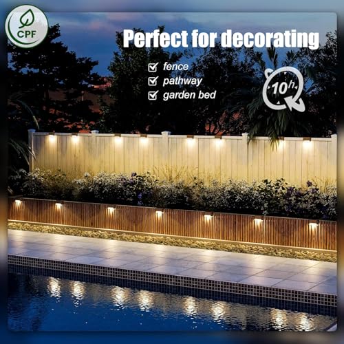 SOLPEX Solar Deck Lights Outdoor 16 Pack, Solar Step Lights Waterproof Led Solar lights for Outdoor Stairs, Step , Fence, ...