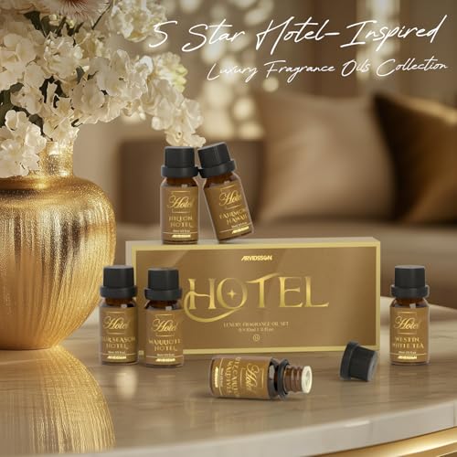 ARVIDSSON Hotel Diffuser Oils Gift Set - Hotel Essential Oils for Diffuser, Luxury Fragrance Oils Inspired by 5 Star Hotel...
