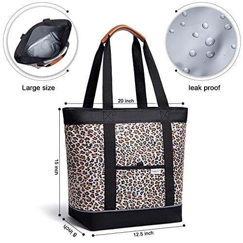 TIIOCTI Insulated Cooler Bag Reusable Grocery Tote Bags Transport Large Lunch Box for Women