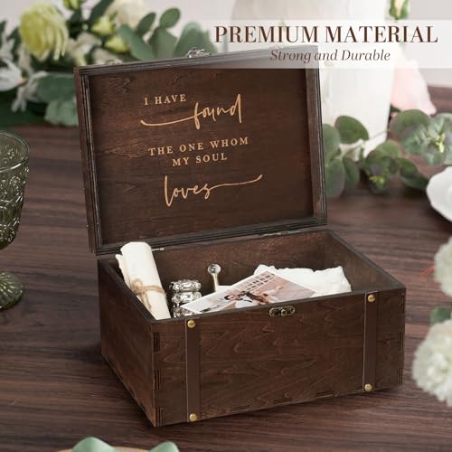 AW BRIDAL Large Mr and Mrs Wedding Keepsake Box with Lids, Engraved Wooden Storage and Decorative Box, Bridal Shower Gifts...