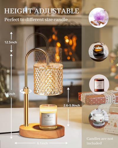 Candle Warmer Lamp with Timer Dimmer Adjustable Height for New Home Decor, Birthday Gifts for Women,Candle Warmer for Wome...