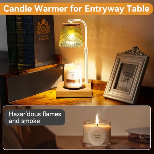 Candle Warmer Lamp with Timer, Height Adjustable Dimmable Wax Melts Warmer for Jar Candles, House Warming Home Decor Chris...