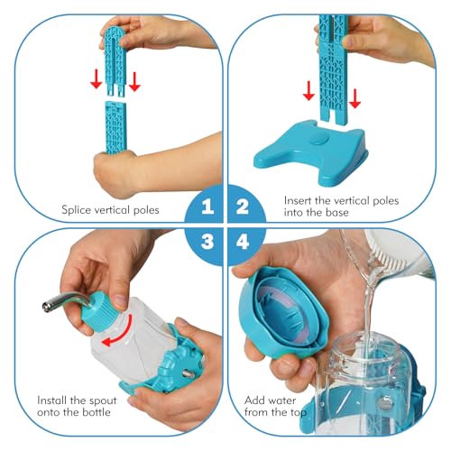 VANNON Pet Standing Water Dispenser Top Fill Dog Water Bottle Dispenser with Stand Leakproof Pet Slow Water Bottle for Sma...