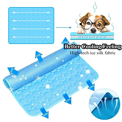SOMOYA Dog Self Cooling Mat Pet Washable Cooling Pads Blanket Sleeping Kennel Mat,Ice Silk Sleep Mat Pad Non-Toxic Breatha...